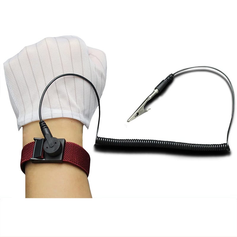 Mobudy Anti Static Wrist Strap with grounding Wire ESD Anti Static Wristband Adjustable Coiled Cord Anti Shock Wristband (4) - Image 3